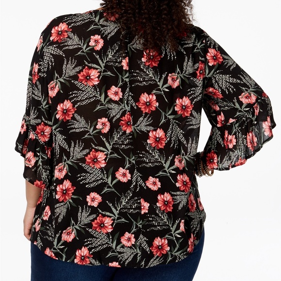 NWT Style & Co Plus Size Printed Pintucked Tunic - Picture 2 of 5